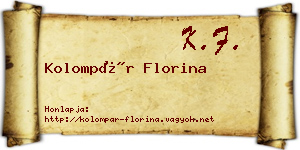 Kolompár Florina névjegykártya
